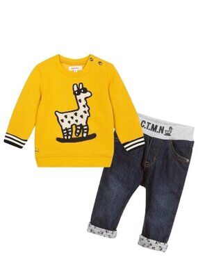 NWT Catimini Boys Sweatshirt & Jeanes 2 Piece Set